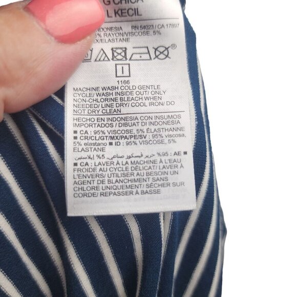 Old Navy Soft Jersey Knit Fit & Flare Midi Sundress Striped Large (12/14) Petite - Picture 12 of 15